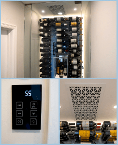Small wine cellars have control panels for digital cooling systems outside and it is easy to operate