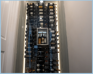 Modern Wine Wall with LED Lighting Gives a Sophisticated Glow