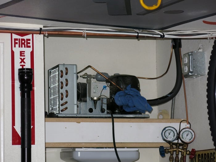 Condensing Unit in a Garage, the Original and Not Ideal Location