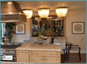 Custom Glass Wine Cellar Elegantly Displayed in a Home in Newport Beach