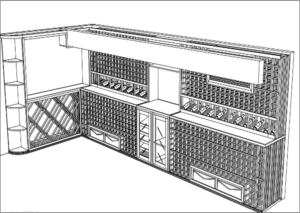 3D Custom Wine Cellar Design Orange County