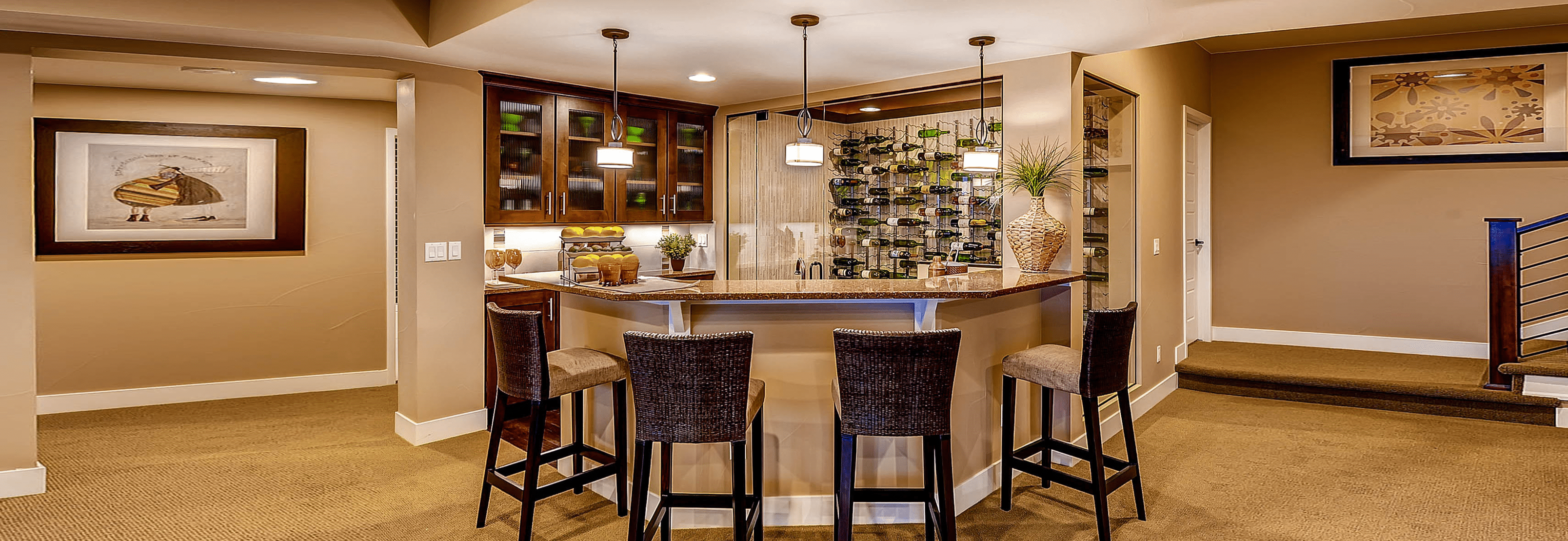 VintageView Orange County Wet Bar Wine Cellar Contemporary