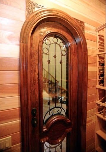 Wrought Iron Glass Wine Cellar Door california