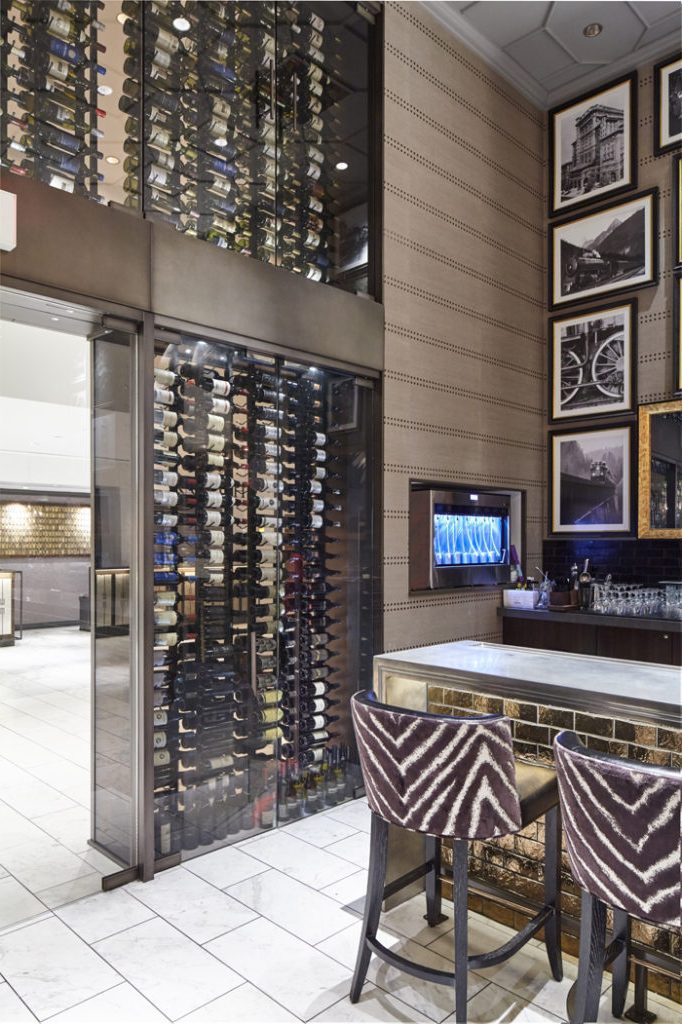 Contemporary Commercial Wine Cellar Built by a Reliable Installer in Orange County Using VintageView Custom Wine Racks