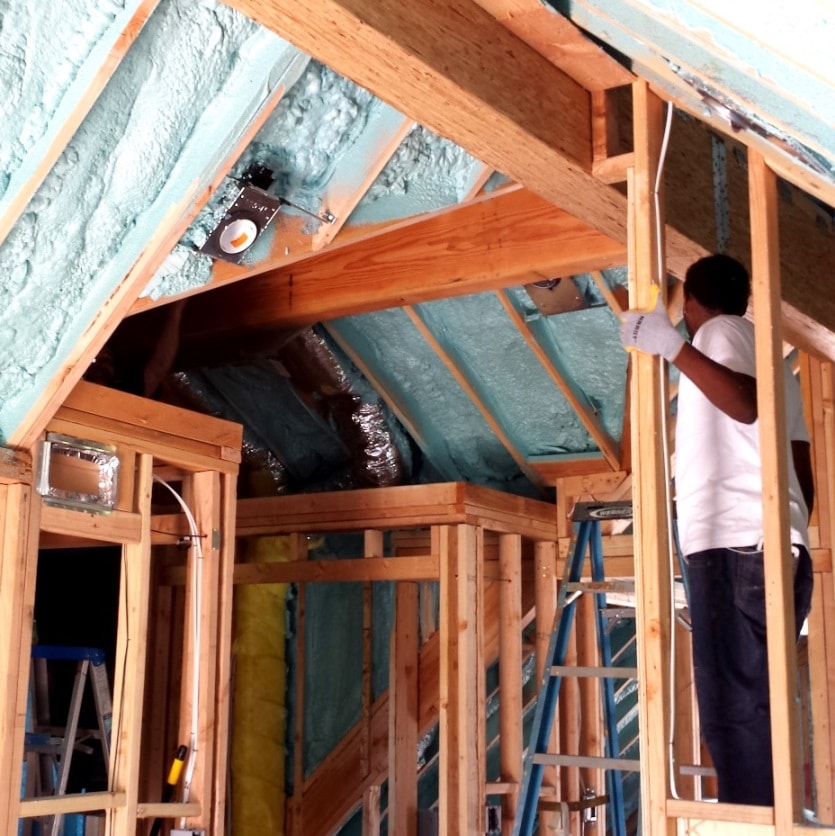 Orange County Custom Home Wine Cellar with Closed cell Spray Foam Insulation