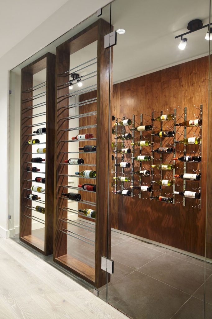 Beautiful Modern Custom Wine Cellar with Traditional Accents Orange County
