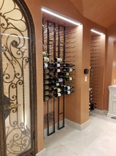 Stylish Wine Cellar Door and Contemporary Wine Racks