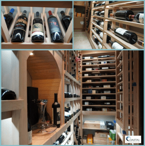 Wooden Wine Racks Completed the Traditional Look of This Closet Wine Cellar