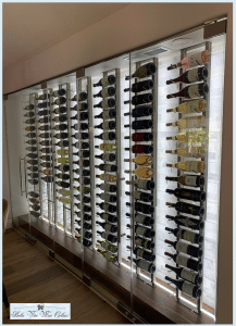 Glass-enclosed Modern Wine Closet Designed by Bella Vita Wine Cellars