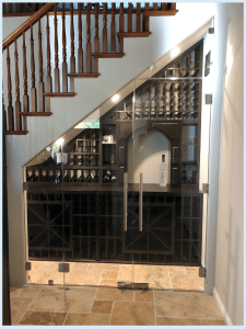 Glass Wine Cellars Under the Stairs