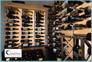 Wine Cellar Lighting Behind White Acrylic Boards