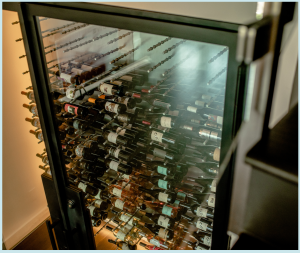 Top View: A Closer and Detailed Look of This Contemporary Wine Cellar in Corona Del Mar