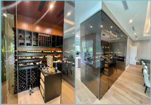 Glass Wine Room with Enormous and Elegant Features Built in Irvine, Orange County