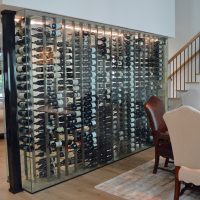 1 - Glass Wine Wall Installed as a Showpiece in the Dining Area Glass Wine Wall in the Dining Area
