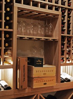 6 - Stemware Storage Area Within Wooden Wine Racks in Orange County Stemware Storage Area Within Wooden Wine Racks in Orange County