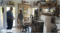 7 - Mini Liquor Room/Cocktail Bar Placed at the Back of the Glass Wine Cellar in a Yorba Linda Home Cocktail Bar at the Back of Glass Wine Wall