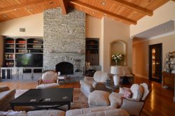 14 - Living Room with an Overlooking Home Wine Cellar Living room with an overlooking home wine cellar