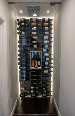 Refrigerated Wine Cellars in Narrow Hallway