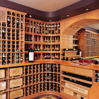 Elegant Traditional Wine Cellars with Wooden Racking