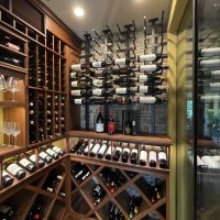 9 - Contemporary Wine Cellar with Wood and Metal Elements Built in a Modern Home Impressive Closet Wine Cellar with Wood and Metal Elements Built in a Modern Home