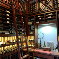 Traditional Wine Cellar with Rolling Ladder