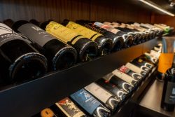 13 - Wine Bottle Display Row in Contemporary Wine Cellar Wine Bottle Display Row in Contemporary Wine Cellar